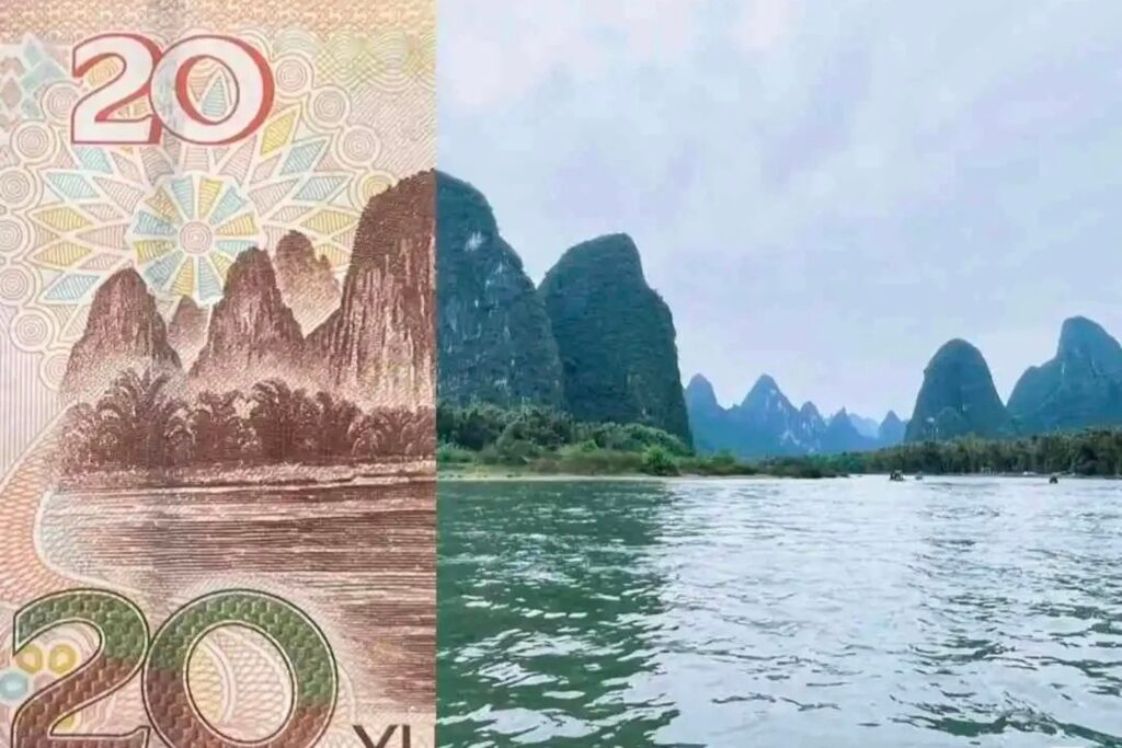 billet de 20 Yuans, avec les pains de sucre