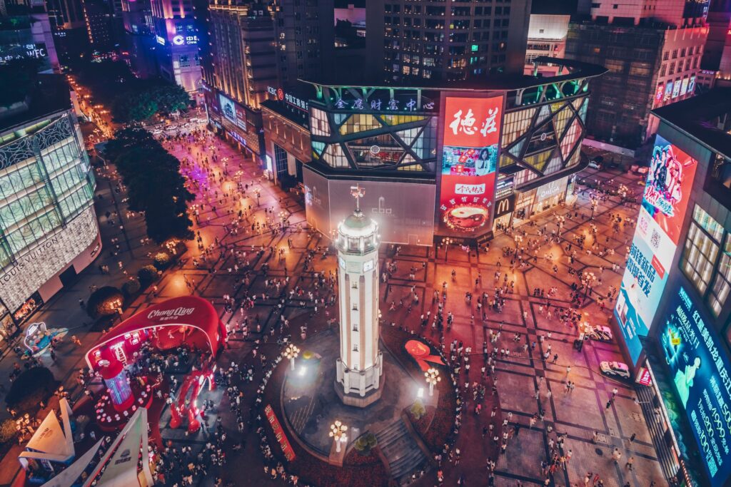 quartier Jiefangbei Chongqing centre-ville