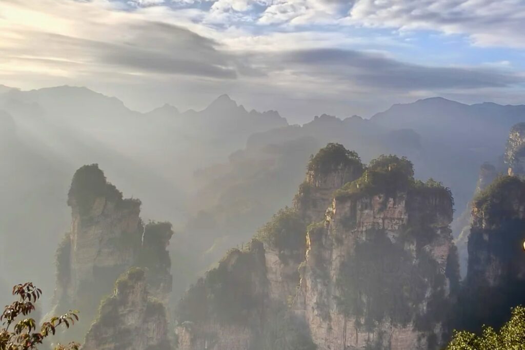 Paysage brumeux de Tianzishan 天子山 à Zhangjiajie