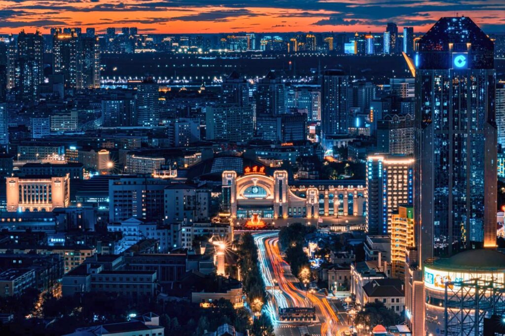 Vue sur la gare de Harbin