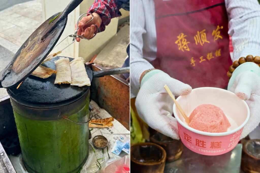 葱包桧 Cōng bāo huì & 定胜糕 Dìngshèng gāo