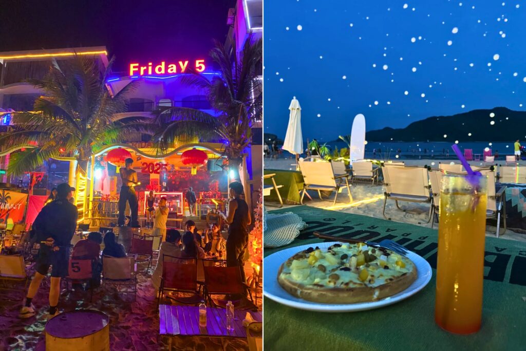 Bars de plage et atmosphère bohème dans le village de surfeurs 后海村 à Sanya