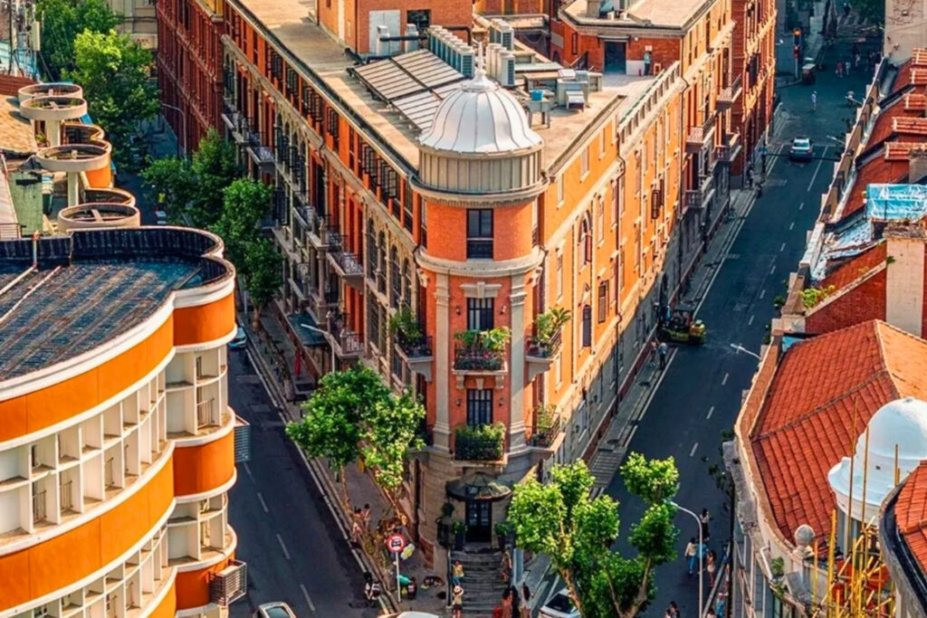 Bâtiment triangulaire 巴公房子 dans le quartier 黎黄陂路 à Wuhan