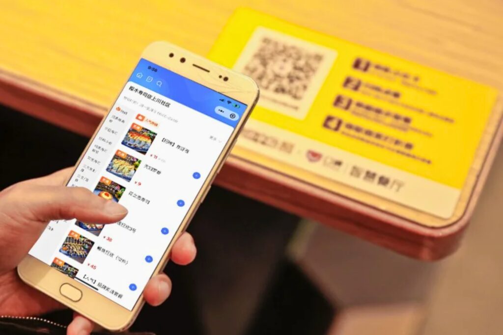 Scanner un QR code au restaurant en Chine avec WeChat
