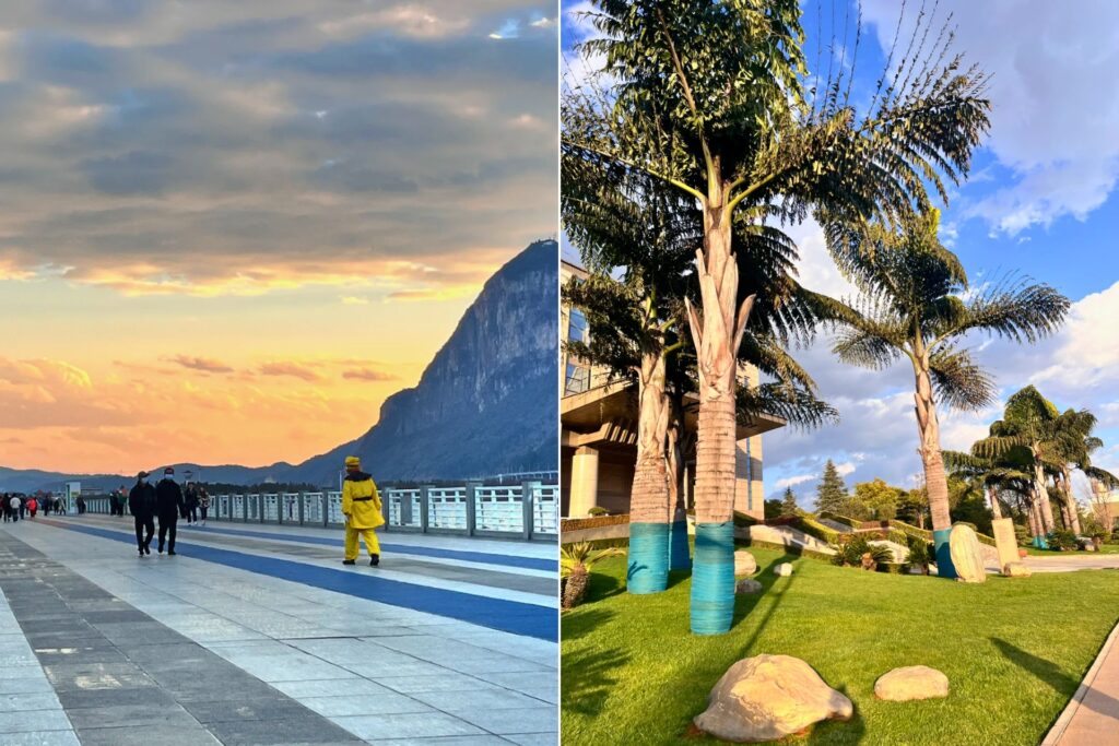 Paysage du sud-ouest de la Chine en hiver, climat sec et ensoleillé permettant de voyager sans subir le froid extrême