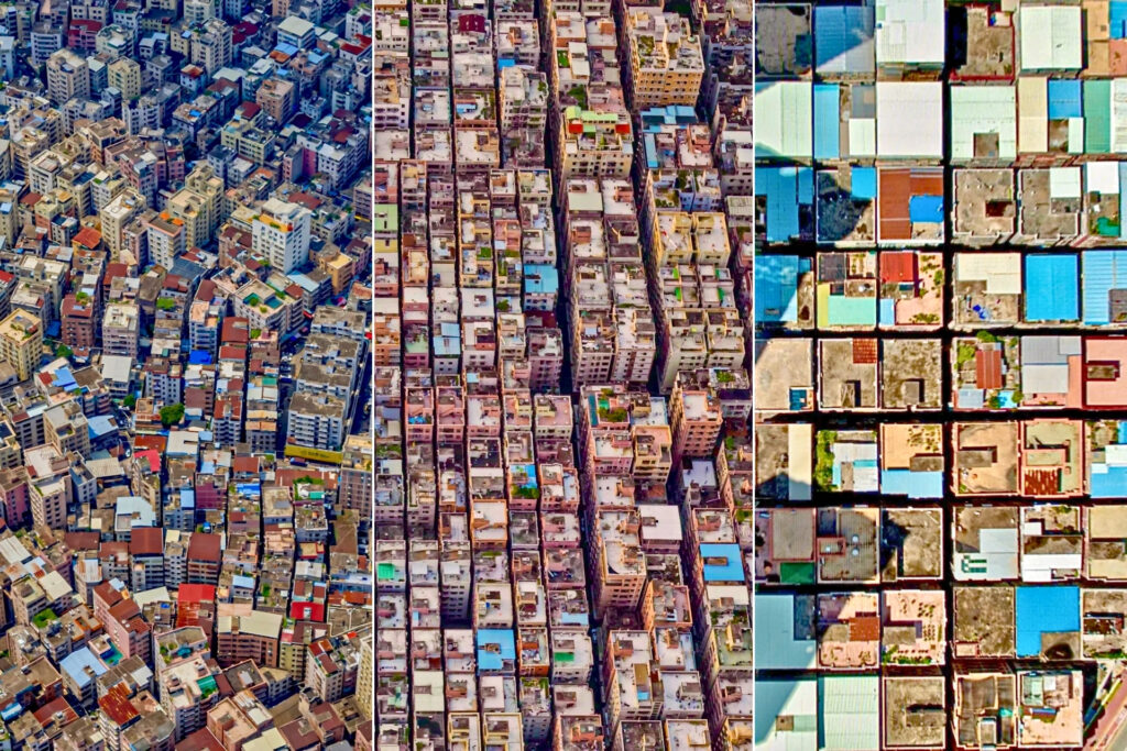 Quartier résidentiel ordinaire de Shenzhen avec immeubles d’habitation et vie quotidienne locale