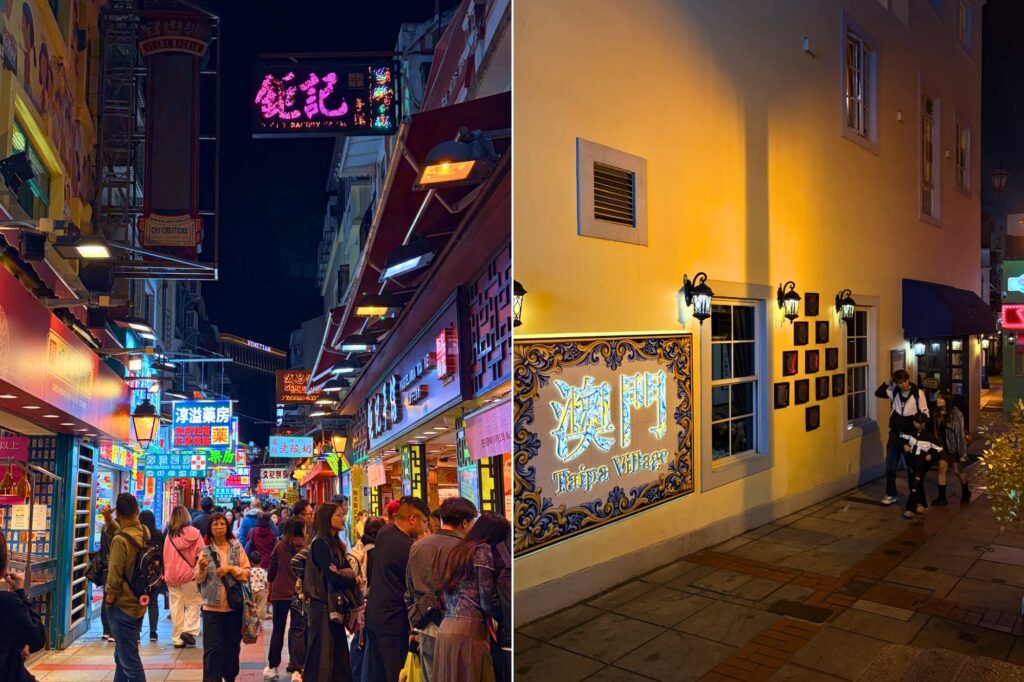 Ambiance de rue à Macao en fin de journée